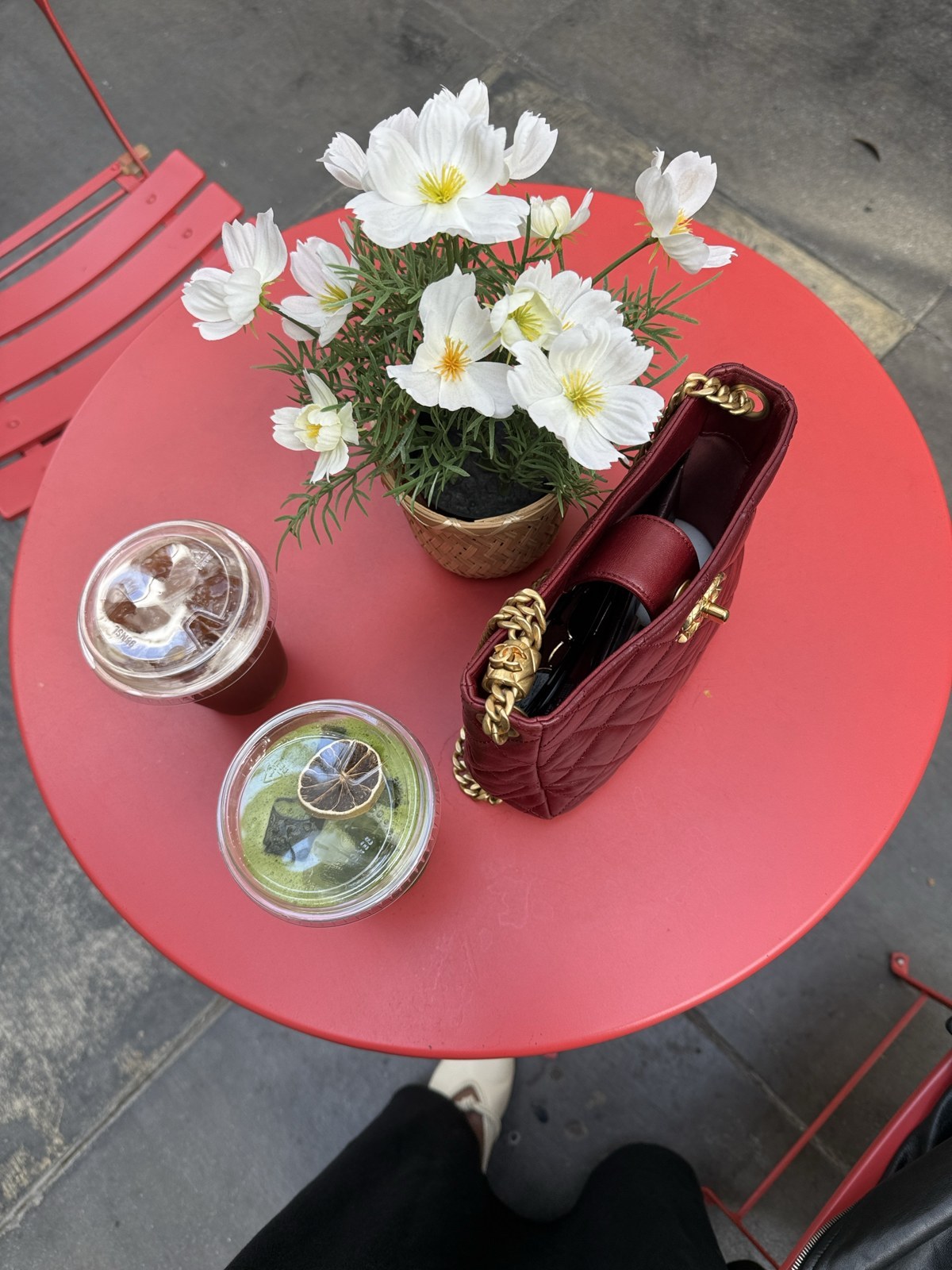 Wedding guest cost breakdown, a cafe table in Los Angeles the morning of the wedding